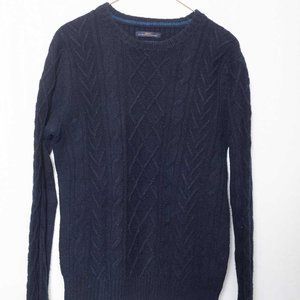 American Eagle Cable Knit Designed Sweater Blue Men's Medium